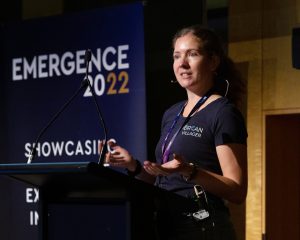 Alice speaking at the Emergence Conference